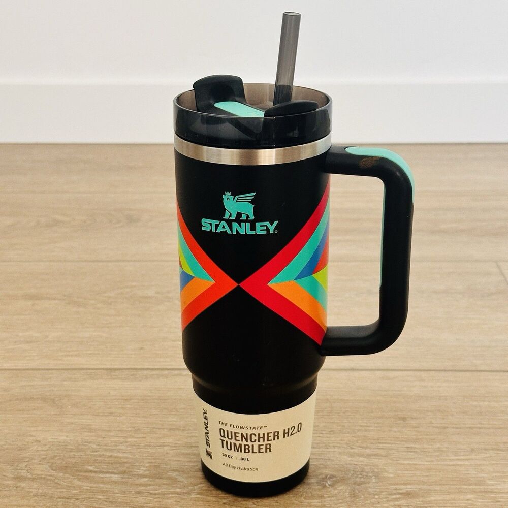 Stanley Quencher Flowstate 30oz Hyper Geo Stainless Steel Tumbler Rainbow